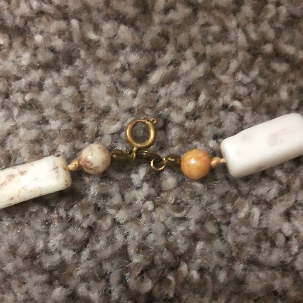 Long Rectangular Stone Pastel Necklace Vintage - image 4